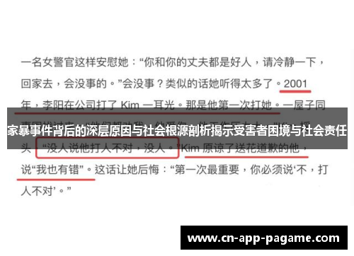 家暴事件背后的深层原因与社会根源剖析揭示受害者困境与社会责任