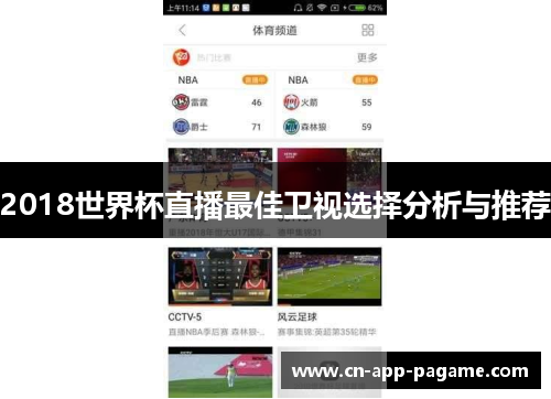 2018世界杯直播最佳卫视选择分析与推荐